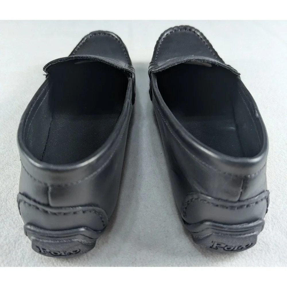 Polo Ralph Lauren Telly Boys Black Leather Penny Loafers Shoes 6 990074J